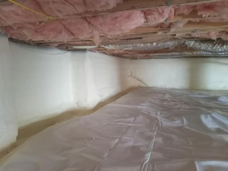 Crawl space encapsulation with closed-cell spray foam for Attic Insulation in Sienna