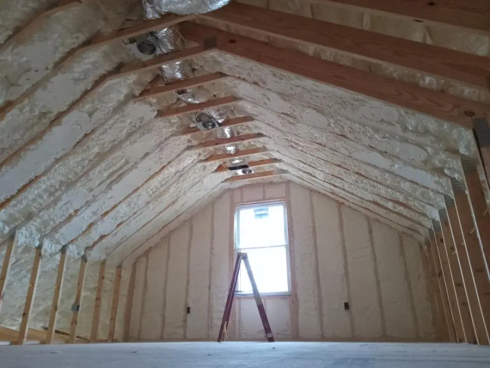 Spray foam roofing application for Crawl Space Insulation project in Sienna